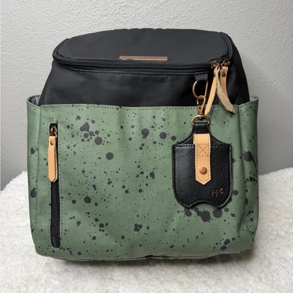 Petunia Pickle Bottom Tempo Backpack Diaper Bag Olive Ink Blot